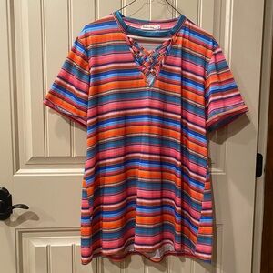 Colorful Striped Women's Blouse